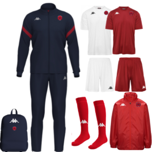 P3-Adulte - Survetement, maillot, short, chaussettes, coupe-vent, sac